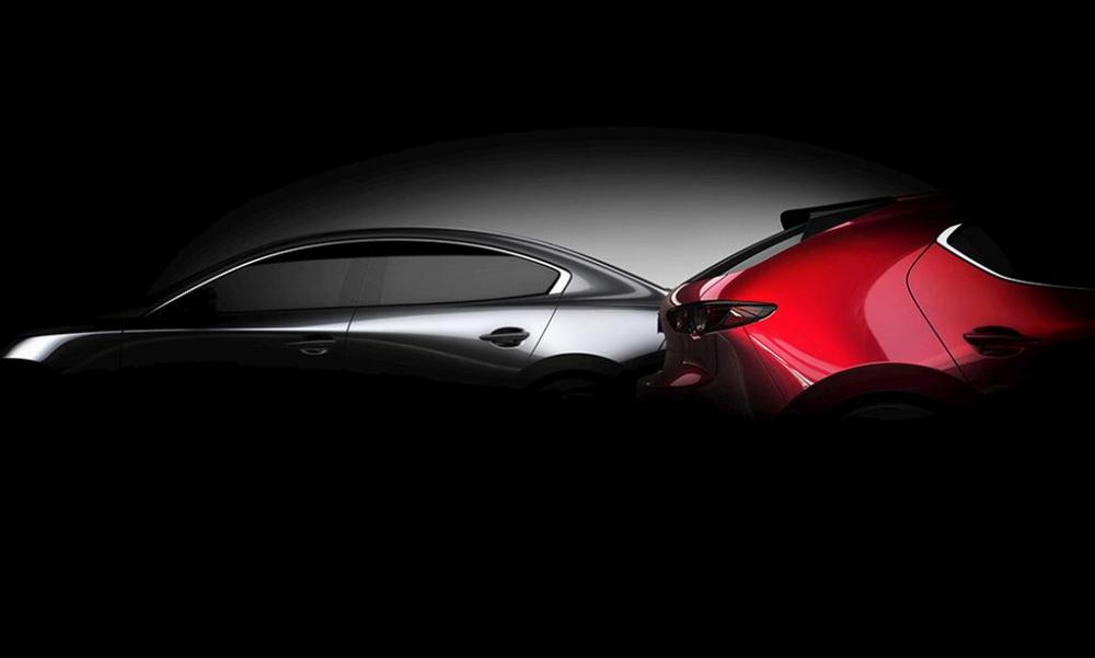Hình ảnh "teaser" của Mazda3 2019 sớm ra mắt.
