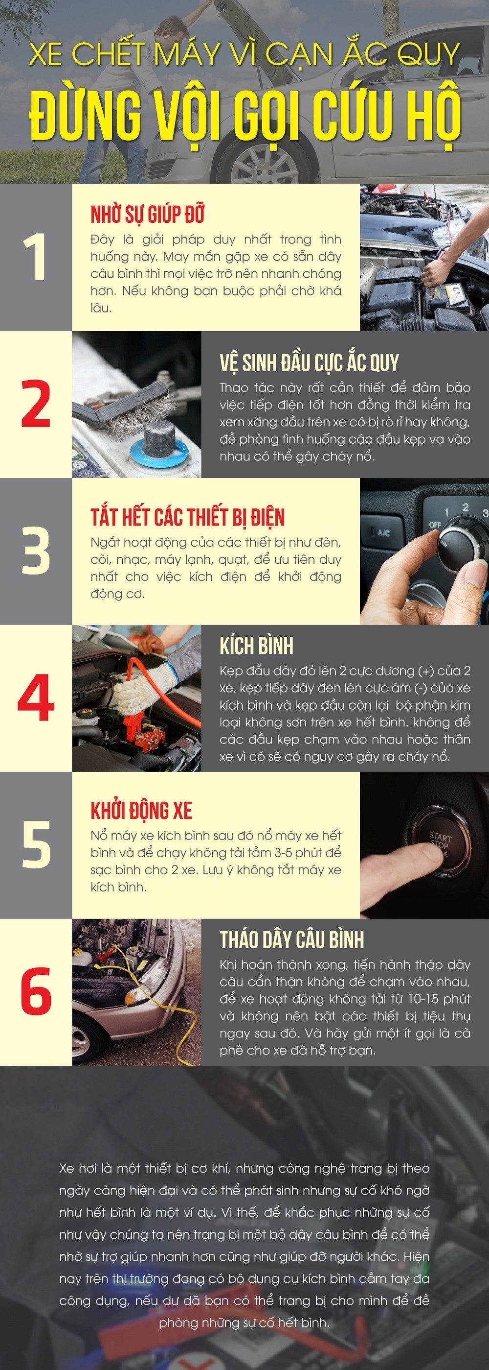 Hết ắc quy, ô tô chết máy giữa đường phải làm sao? 1 Hết ắc quy, ô tô chết máy giữa đường phải làm sao? dg