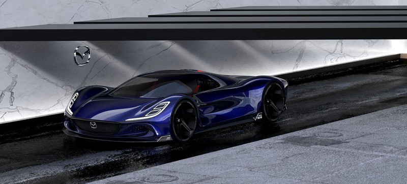 Mazda RX-10 Vision Longtail với những đường nét thiết kế uốn lượn tinh tế. Mazda RX-10 Vision Longtail