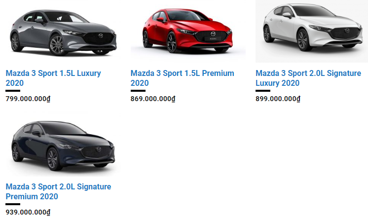 giá Mazda3 2020