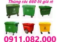 Hãng khác Khác 2025 - Bán xe thùng rác nhỏ , thùng rác lớn giá rẻ tại vĩnh long- thùng rác 120l 240l 660l- lh 0911082000