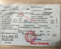 Toyota Zace 2002 - Cần bán lại xe Toyota Zace 2002, màu bạc, nhập khẩu xe gia đình giá 160 triệu tại Kiên Giang