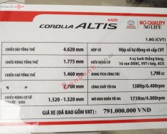 Toyota Corolla altis 1.8G AT 2019 - Bán Toyota Corolla altis 1.8G AT đời 2019, màu đen, giá 791tr giá 791 triệu tại Thanh Hóa