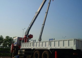 Xe tải 1000kg 2016 - Xe tải gắn cẩu 7 tấn Atom - xe tải Trường Giang gắn cẩu Atom 7 tấn