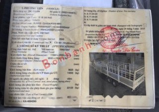Thaco AUMAN C2400 2015 - Cần bán gấp Thaco Auman C2400 đời 2015, màu trắng chính chủ