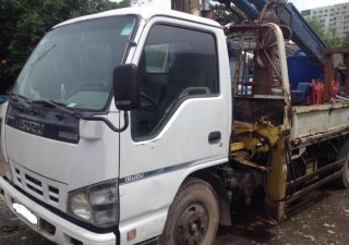 Xe tải 5000kg 2008 - Xe cẩu cũ Isuzu 1T9 đời 2008, thùng 4m3 gắn cẩu gấp