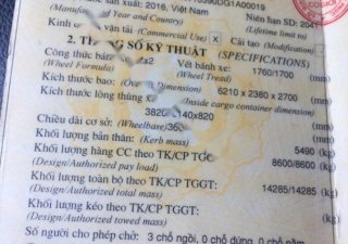 Xe tải 5 tấn - dưới 10 tấn   2016 - Bán xe tải TMT 2016, màu xanh  
