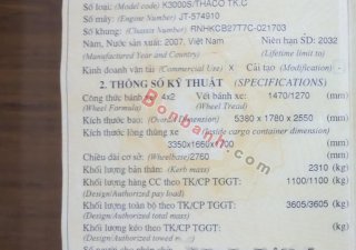 Kia K3000S 2007 - Bán ô tô Kia K3000S năm 2007, màu xanh lam 