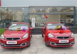 Mitsubishi Mirage CVT ECO 2018 - Quảng Bình bán xe Mitsubishi Mirage 2018, màu đỏ, trả góp 80% giá trị xe LH: 0935.445.730