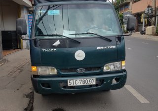 Thaco Kia K165 2016 - Xe Thaco Kia thùng bạt đăng ký lần đầu 2016, màu xanh lục còn mới, giá tốt 300 triệu