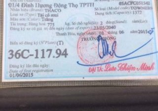 Thaco TOWNER 950A  2015 - Cần bán Thaco Towner 950A 2015, màu trắng chính chủ