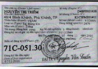 Veam VT200 2016 - Ngân hàng thanh lý bán xe Veam VT200 năm 2015, đăng ký 2016 màu trắng, xe gia đình, giá chỉ 160 triệu đồng