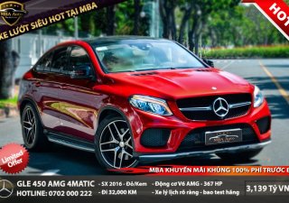 Mercedes-Benz GLE-Class GLE 450 4matic Coupe 2016 - Bán Mercedes GLE 450 4matic Coupe sản xuất năm 2016, màu đỏ, nhập khẩu