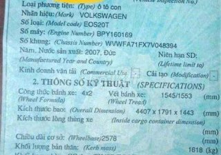 Volkswagen Eos Dư nen cần bán giá chua bao gio re hon 2007 - Dư nen cần bán giá chua bao gio re hon