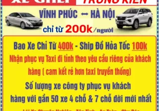 Hãng khác Khác 2018 - TỔNG ĐÀI ĐẶT XE 24/7 -0989685305 -XE GHÉP TRUNG KIÊN VĨNH PHÚC - HÀ NỘI CHỈ TỪ 200K/NGƯỜI