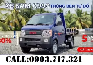 Xe tải 1 tấn - dưới 1,5 tấn 2025 - Bán xe tải tự đổ SRM K990 mới 2025 thùng 1 khối 